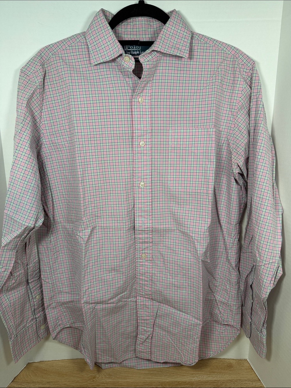 Polo by Ralph Lauren Pink and Green Check Cotton Button-Down Shirt